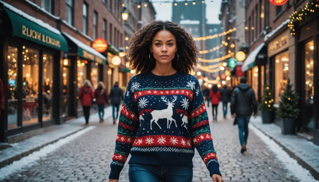 pull de noel clignotant